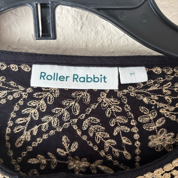 Roller Rabbit | Women's Classy Boho Flowy Gold Black Kurta Dress Size Medium - Picture 6 of 10